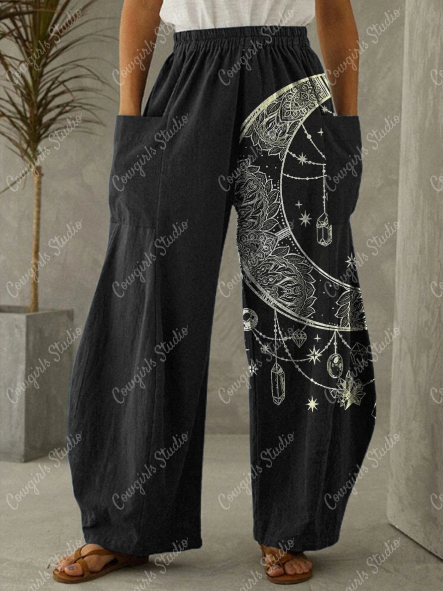 

women's summer soft high waist printed casual pants
