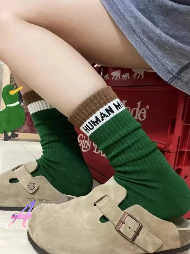 HUMAN MADE Socks Men Women Cotton Duck Print Keep Warm Long Tube Human Made Pile Socks