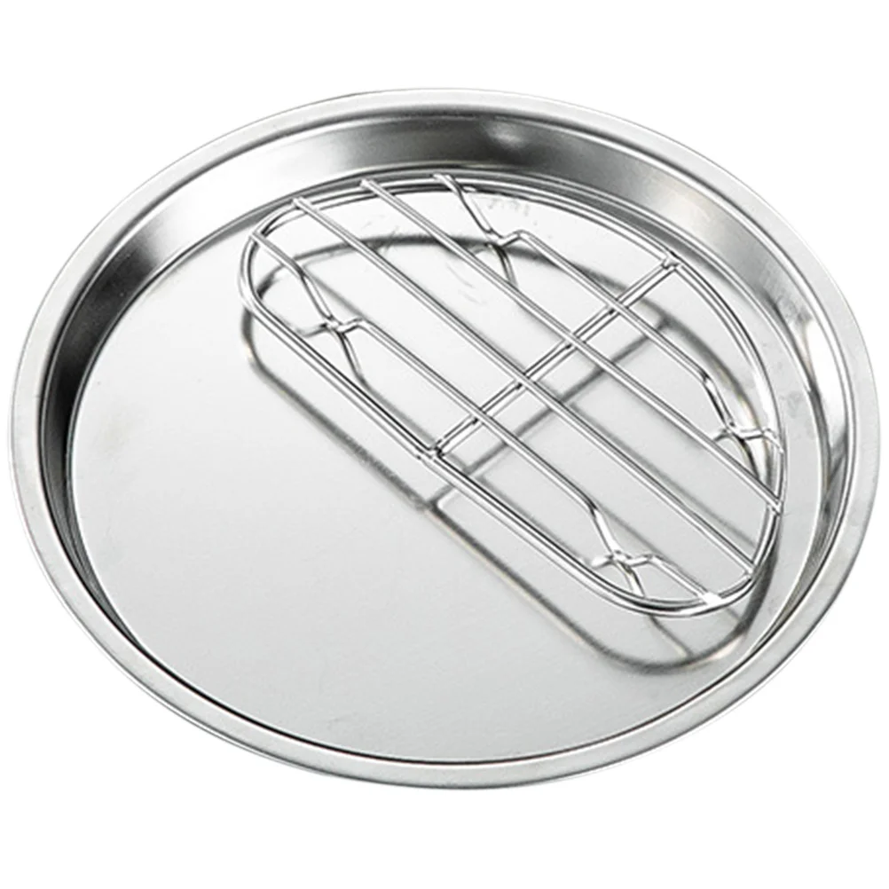 

Plate Trayserving Stainless Steel Plates Dessert Snack Dish Fried Snacks Container Frying Pan Crisper Baking Salad Dinner Crisp