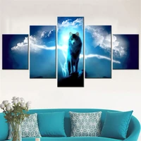 night wolf clouds scenery canvas wall art pictures modular canvas painting for room decor modern house decoration poster artwork