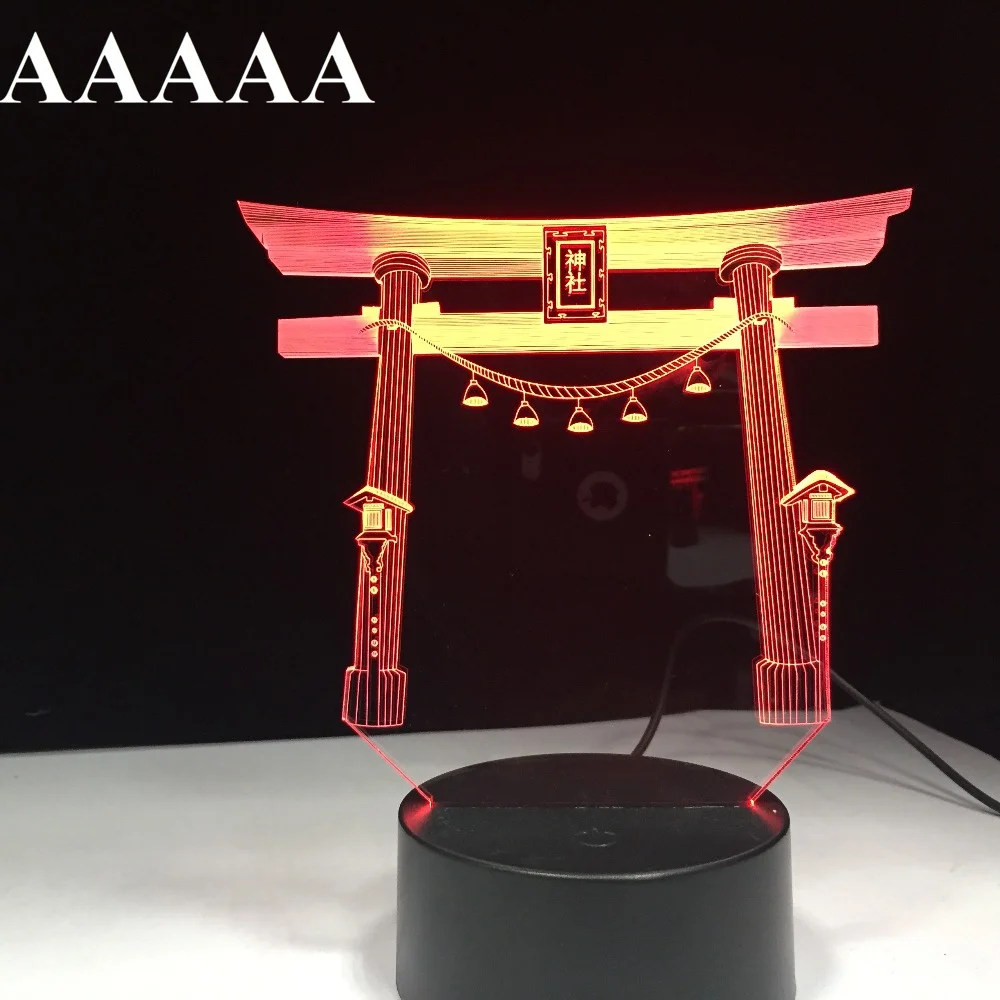 

Japan Japanese Shrine Jinja USB 3D led night light Multicolor RGB Festival Gift decorative lights Desk lamp Bedroom Drop ship