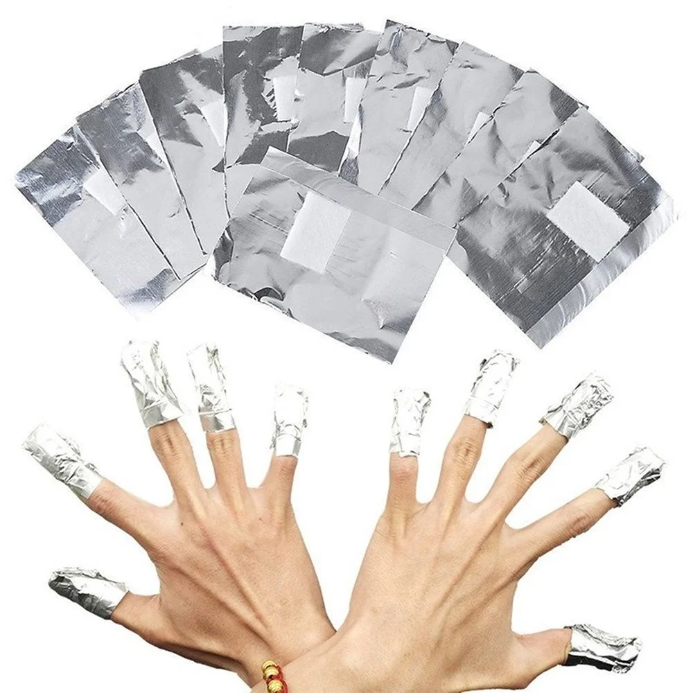 

500/1000 Pcs Aluminium Foil Remover Wraps Nail Art Soak Off Acrylic Gel Nail Polish Remover for Manicure Pedicure Gel Tools Nail