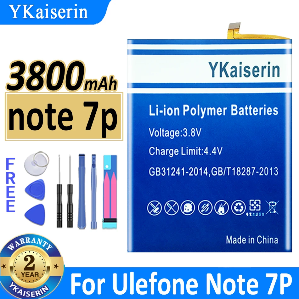 

YKaiserin Note 7p 3800mAh Battery For Ulefone Note 7P Note7P Mobile Phone Battery
