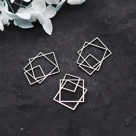 3 шт. модные квадратные складные художественные линии DIY подвески из нержавеющей стали кулон серьги ручной работы браслеты аксессуары для изготовления ювелирных изделий оптом