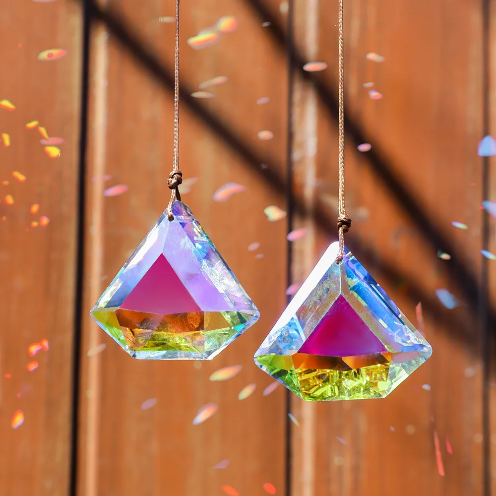 Camal 1 шт. 42*50 мм Алмазная Радуга/AB цвет хрустальные призматические капли люстра