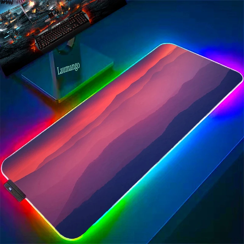 

Computer Desk Mat Sunrise Table Pads Large Extended Pad RGB Anime Mousepad Company Pc Gamer Accessories Deskmat For Gamers Rug