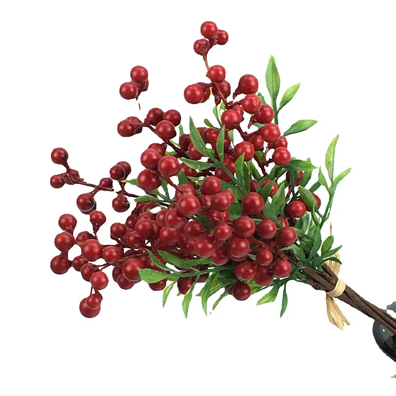 Красный Рождественский пенопласт для фруктов искусственный букет растений