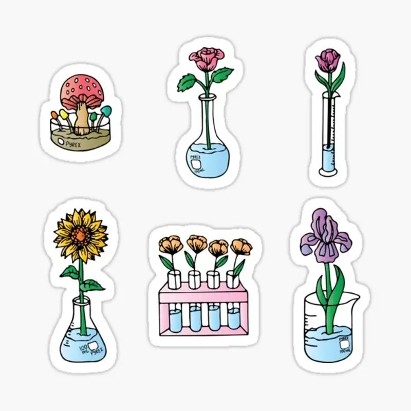 

Лабораторная посуда и фотоальбом для декора ноутбука, милый мультяшный модный чемодан