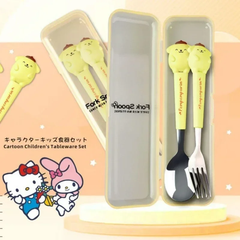Sanrio Hello Kitty посуда мультфильм аниме милый Cinnamoroll Kuromi My Melody Pom Purin детская вилка