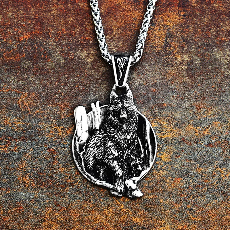 Модное мужское ожерелье из нержавеющей стали с подвеской в стиле панк