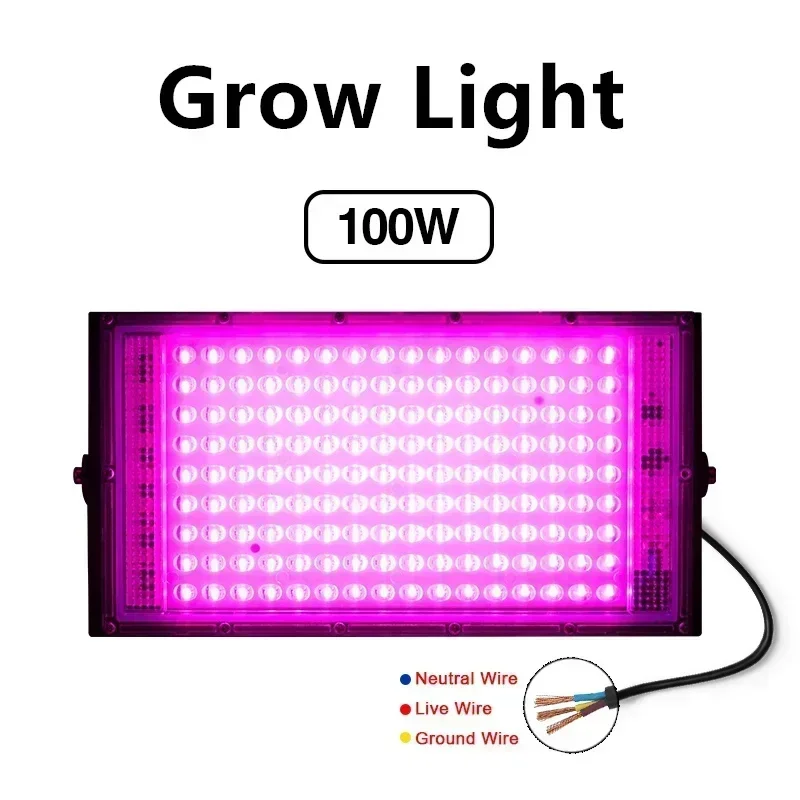 GRZBI LED Фитолампа 50Вт/100Вт Полный спектр