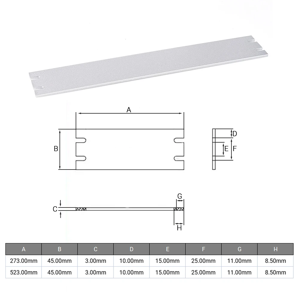 Фото Алюминиевая защитная пластина OpenBuilds для C-Beam, 273 мм x 523 мм, для фрезерного станка с ЧПУ C-Beam, 3D-принтера, деталей для модернизации своими руками. №2