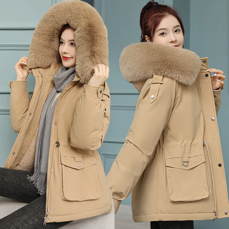 

2023 New Winter Jacket Women Parkas Warm Casual Parka Clothes Long Jackets Hooded Parka Female Fur Lining Thick Warm Mujer Coat