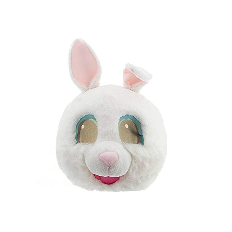 

Easter Hot Sale Fold Ear Rabbit Head Mascot Headgear Cartoon Bunny Cosplay Halloween Dress Up Party Mask Mascot Accessore