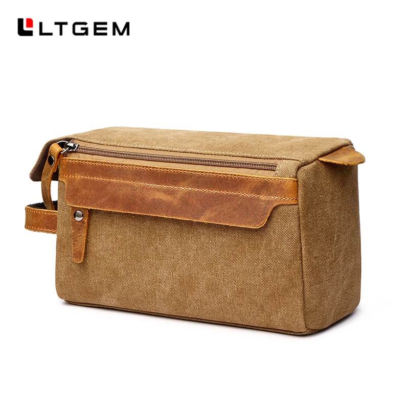 Men's Wash and Shaving Suit Bag New Retro Cowhide European American Style Travel Bag High Capacity Storage Portable Carrying Bag