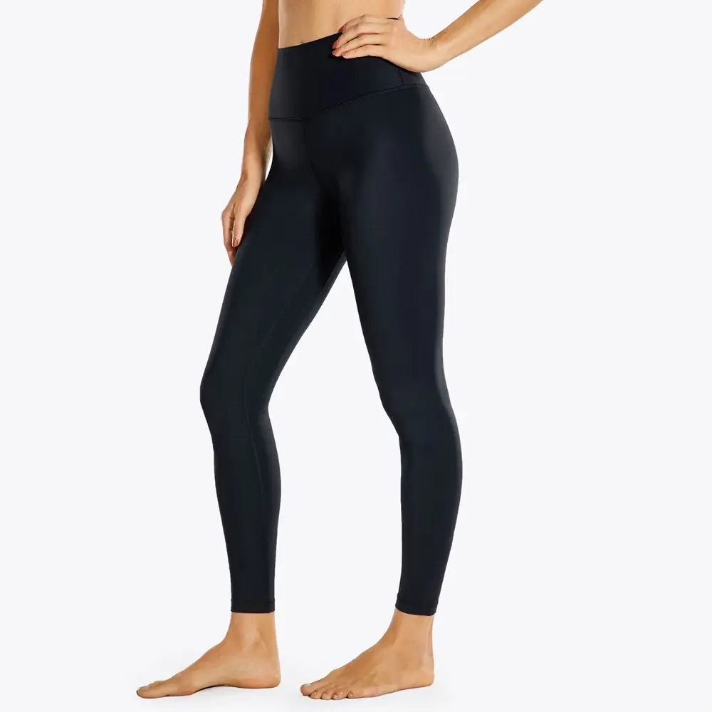 Women Workout Leggings Naked Feeling Cargo 28 Inches High Waisted Athletic Yoga Pants Elastic Slim Sexy Trousers Hips Lifting