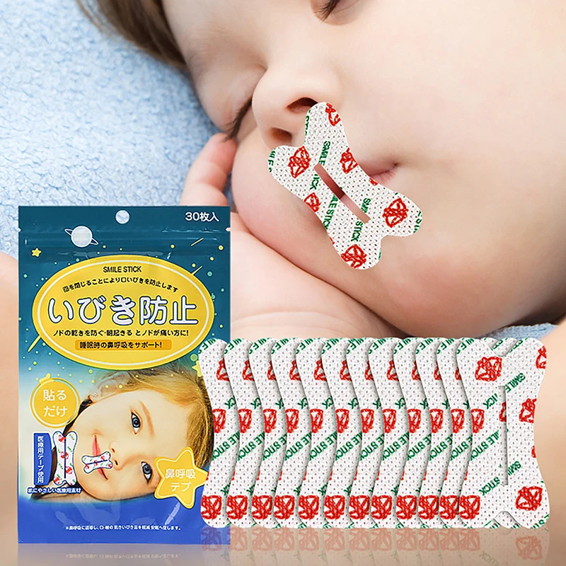 

30PCS Anti-Snoring Mouth Sticker Children Adult Night Sleep Lip Nose Breathing Improving Patch Mouth Correction Orthosis Tape