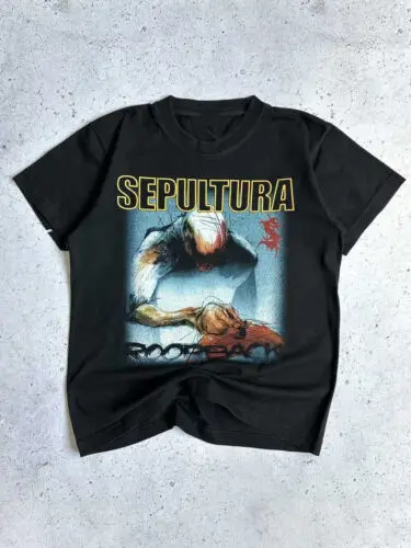 Черная рубашка Sepultura Roorback унисекс полный размер VN1388