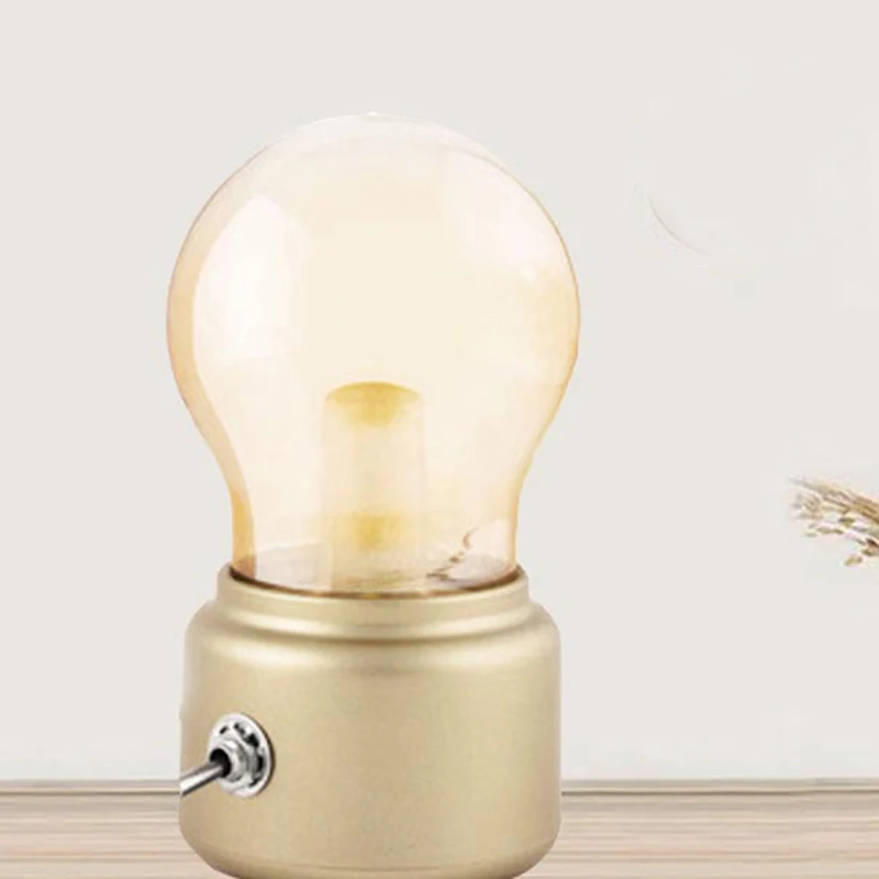 Vintage LED Bulb Night Light Retro USB Rechargeable Writing Desk Table Lamp | Lights