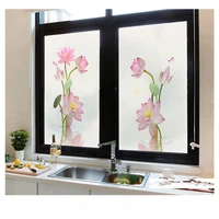 privacy window film static cling no glue decorative lotus flower window treatments window coverings glass sticker for home