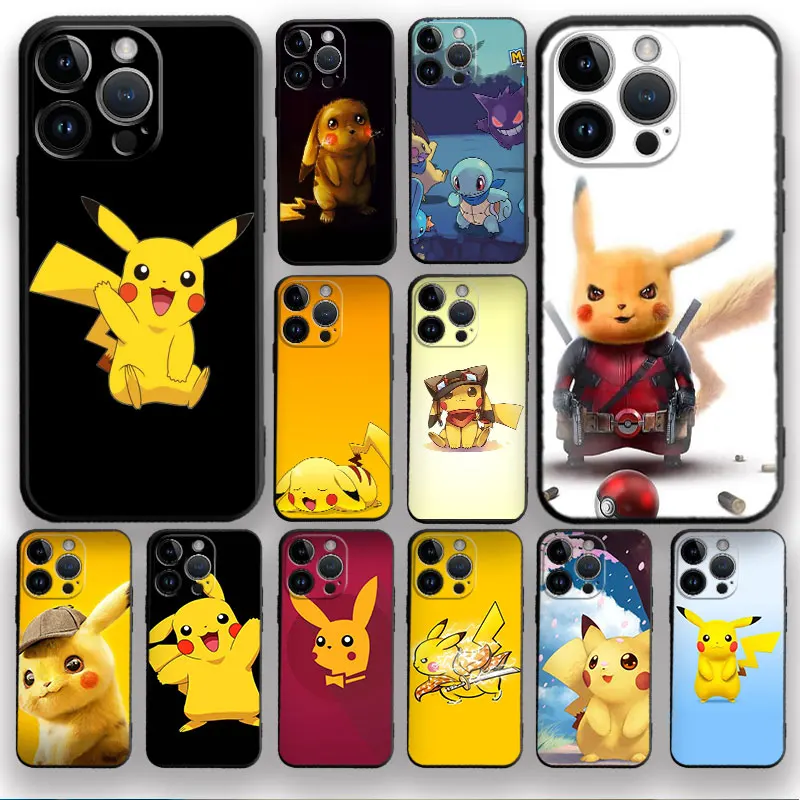 

Pokemon Cute Pikachu For iPhone 14 13 12 11 Pro X XR XS Max 8 7 Plus Mini Phone Case