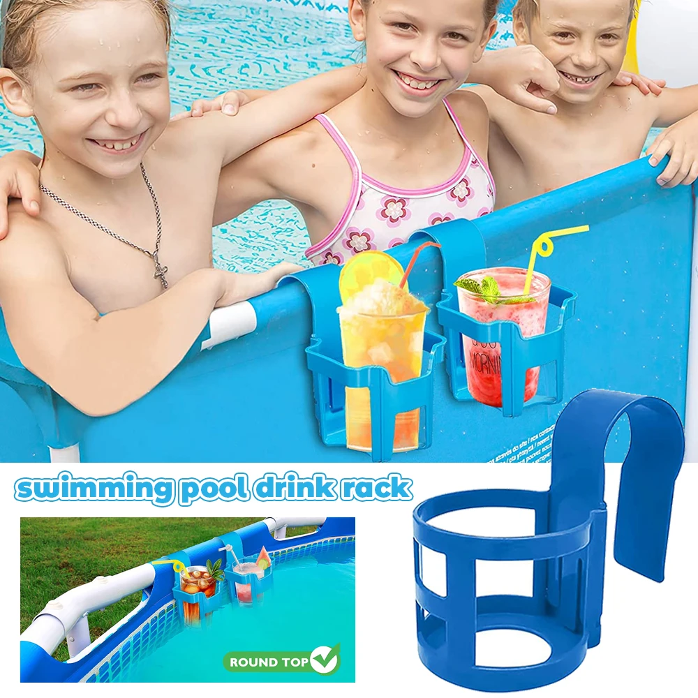 

Plastic Water Cup Hanging Holder Pool Container Hook for Above Swimming Pool Side Beverage Drinks Beer Storage Shelf