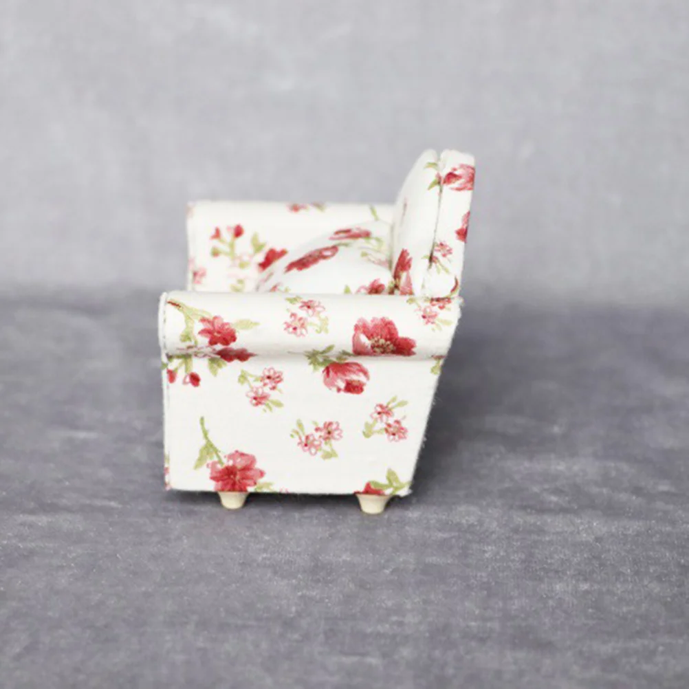 

Sofa Couch Furniture Armchair 12 Scale Miniature Decoration House Mini Pretend Play Kdis Upholstered Simulation Kit Pillow