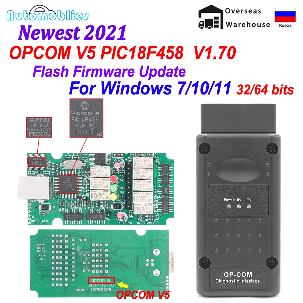 

OPCOM V5 V1.70 PIC18F458 FTDI обновление прошивки CAN BUS OP COM 1,70 для Opel 2021 OBD OBD2 сканер автомобильный диагностический инструмент