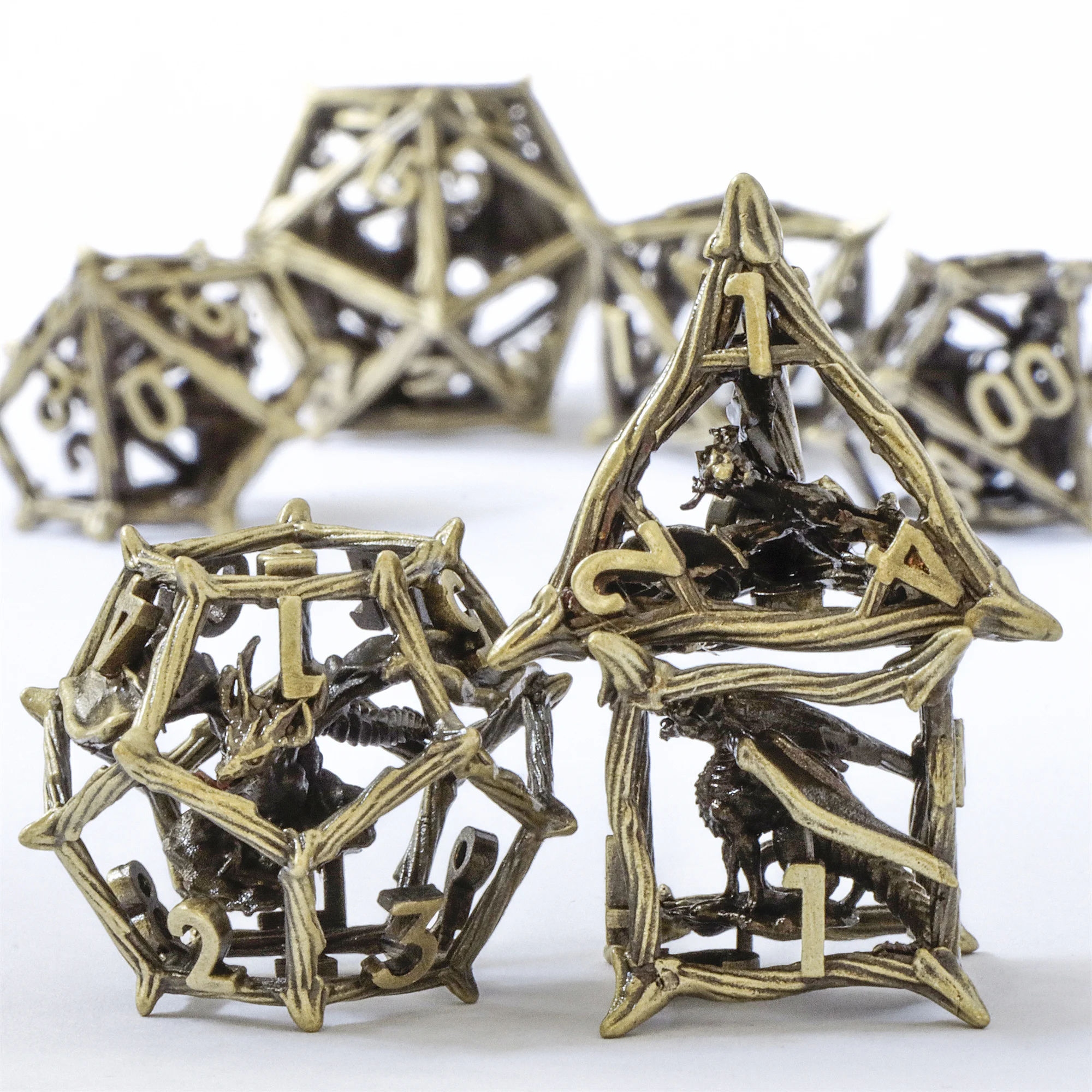 Набор металлических костей Polyhedral Dragon DnD для настольных игр металлические кости d