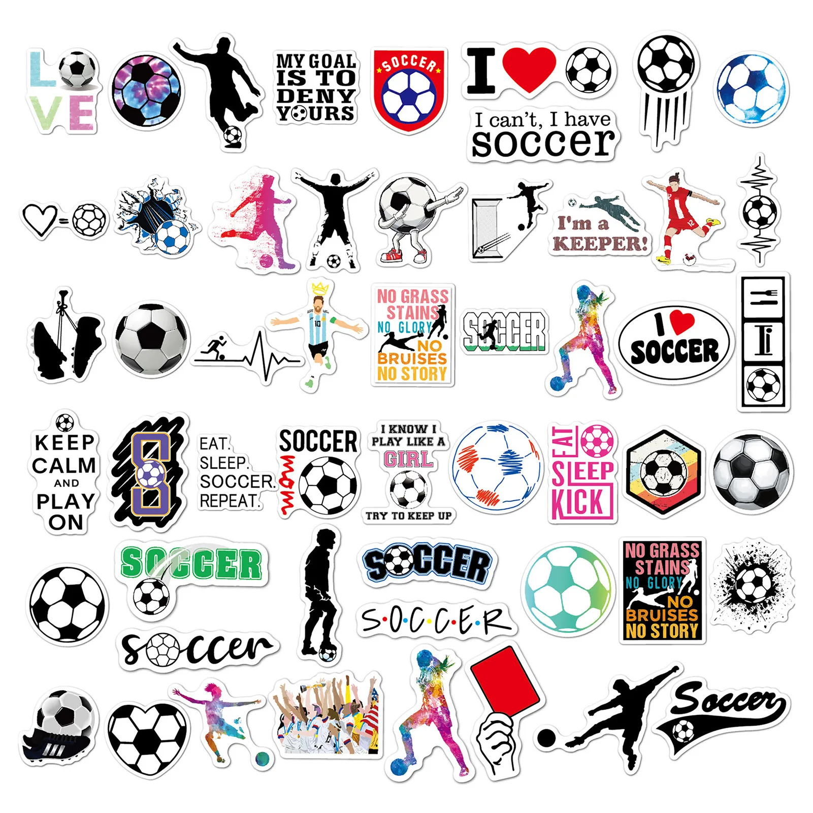 

Football Players Wall Stickers Home Decor For Laptop Car Scrapbook Phone Skateboard Soccer Events Stickers Personalized Stickers