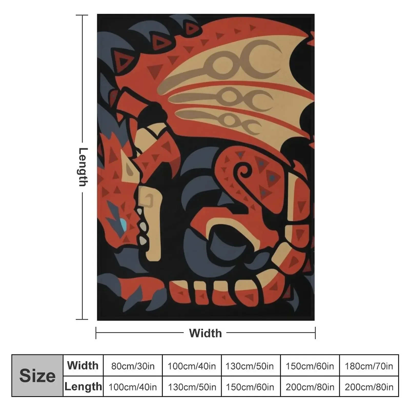 Одеяло Rathalos - MHW для зимы милые теплые зимние декоративные одеяла в клетку дивана