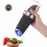 electric automatic mill pepper and salt grinder led light peper spice grain mills porcelain grinding core mill kitchen tools