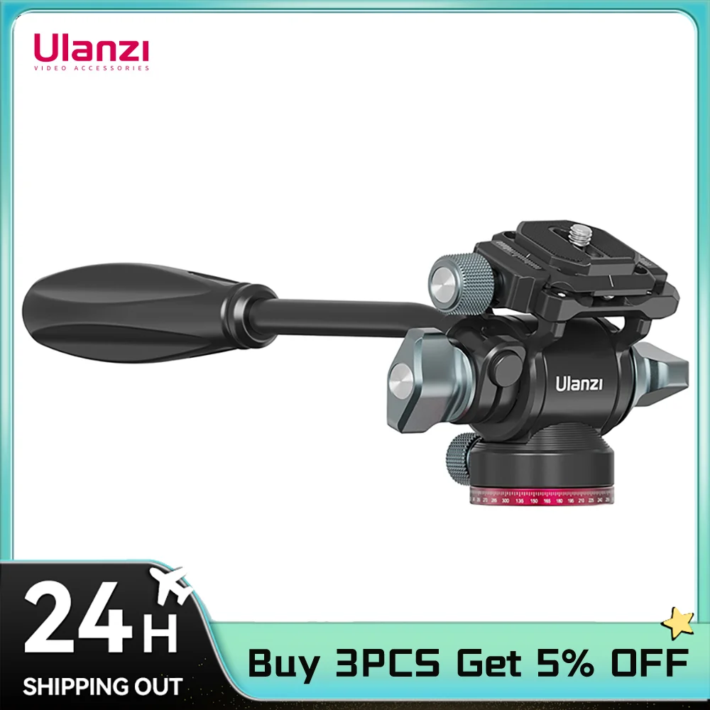 

Панорамная головка штатива Ulanzi U-190, гидравлическая жидкая видео демпфирующая головка для штатива, монопода, держатель для камеры, подставка для мобильного SLR DSLR