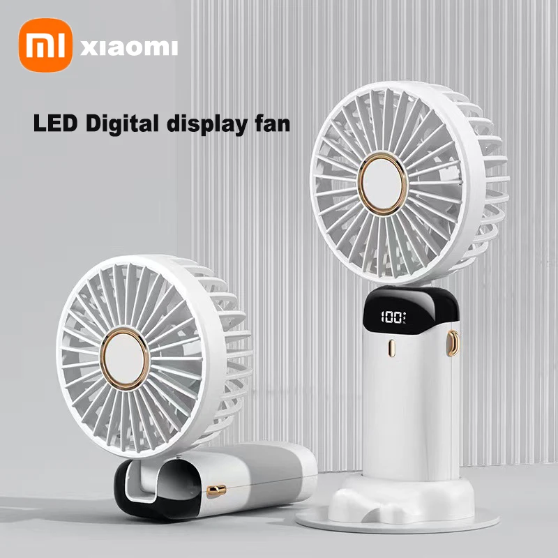 

Xiaomi Fan Smart Home USB Handheld Electric Fan New Fold Mini Fan Mute Neck Fan 5-gear Wind Force Student Cool Gift