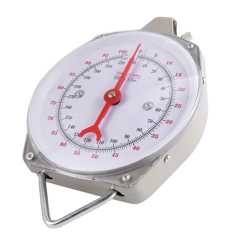 100Kg 220Lbs Hanging Scale Capacity Alloy Mechanical Scales With 2 Hook