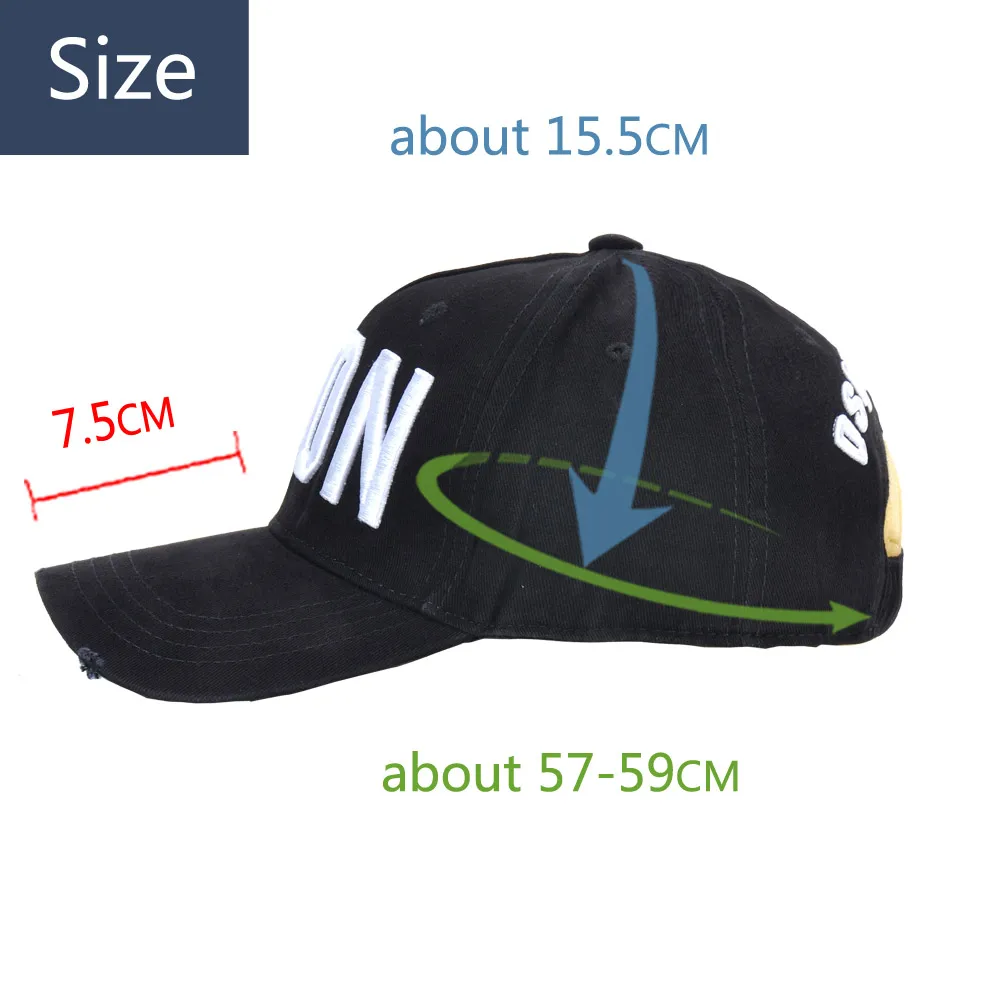 ICON original design Baseball Caps for Men Women 100% COTTON ICON Baseball Mesh cap beach Hip Hop Snapback DSQ Summer Hat images - 6