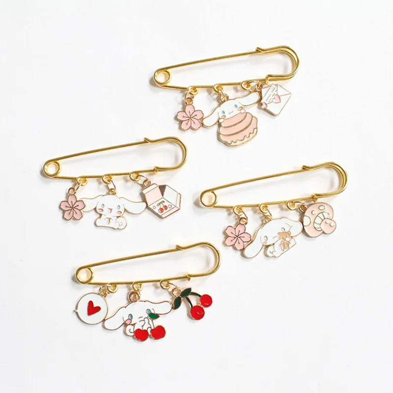 

Новинка Kawaii аниме Sanrioed Cinnamoroll MyMelody Kuromi KT, брошь-значок, значок, мультяшный свитер, кулон, аксессуары для девочек, подарок