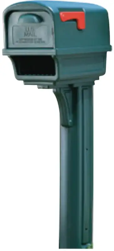 Gentry All-in-One, Large, Plastic, Mailbox and Post Combo, Green,