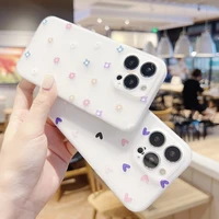 shockproof cute heart flower pattern matte clear silicone case cover for iphone 13 12 11 pro max xs xr x 7 8 plus 6 6s se 2022