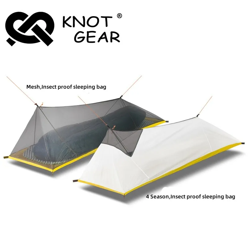 

Knot Jian Outdoor 1P Inner Tent Camping Insect-proof Sleeping Bag Set 4 Seasons Ultralight Mountain Climbing Pole Less Tent