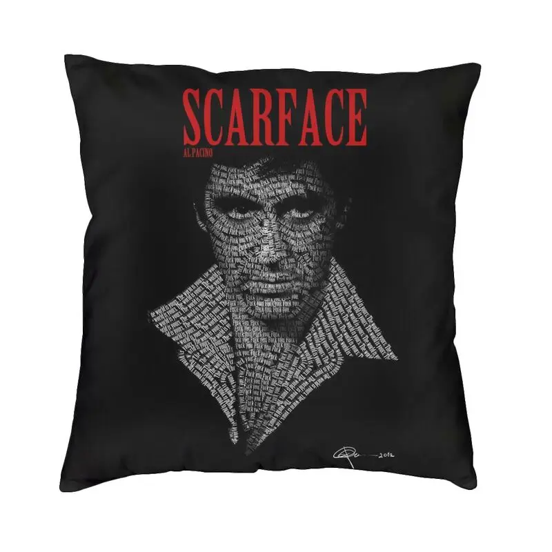 Scarface Movie Cushion Cover 45x45cm Velvet Luxury Throw Pillow Case for Sofa Double Sided Print Pillowcases