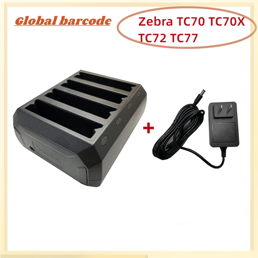 4-Slot Battery Charging Base with Adapter(SAC-TC7X-4BTYC1)For Zebra Symbol TC70 TC70X TC72 TC77