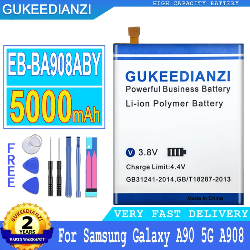 

GUKEEDIANZI Replacement Battery EB-BA908ABY Battery 5000mAh For SAMSUNG Galaxy A90 5G A908 Phone Batteria + Tools