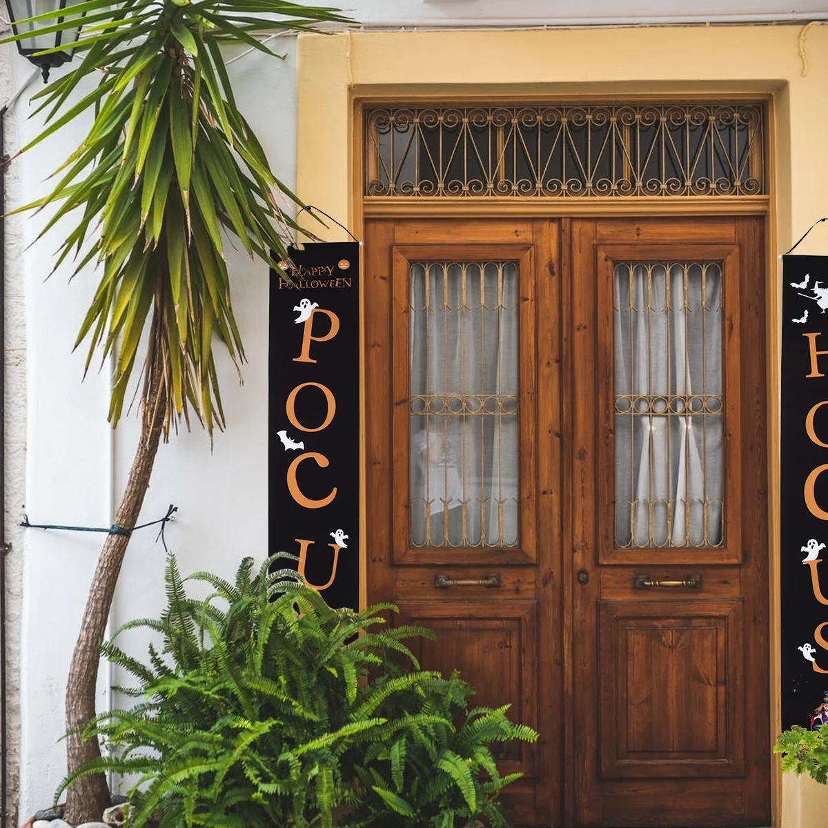 

Door Banner Front Porch Banners Party Flagdecorbirthday Wall Vintage Garland Burlap Signs Outdoor Lightbackdrop Fabric Witch