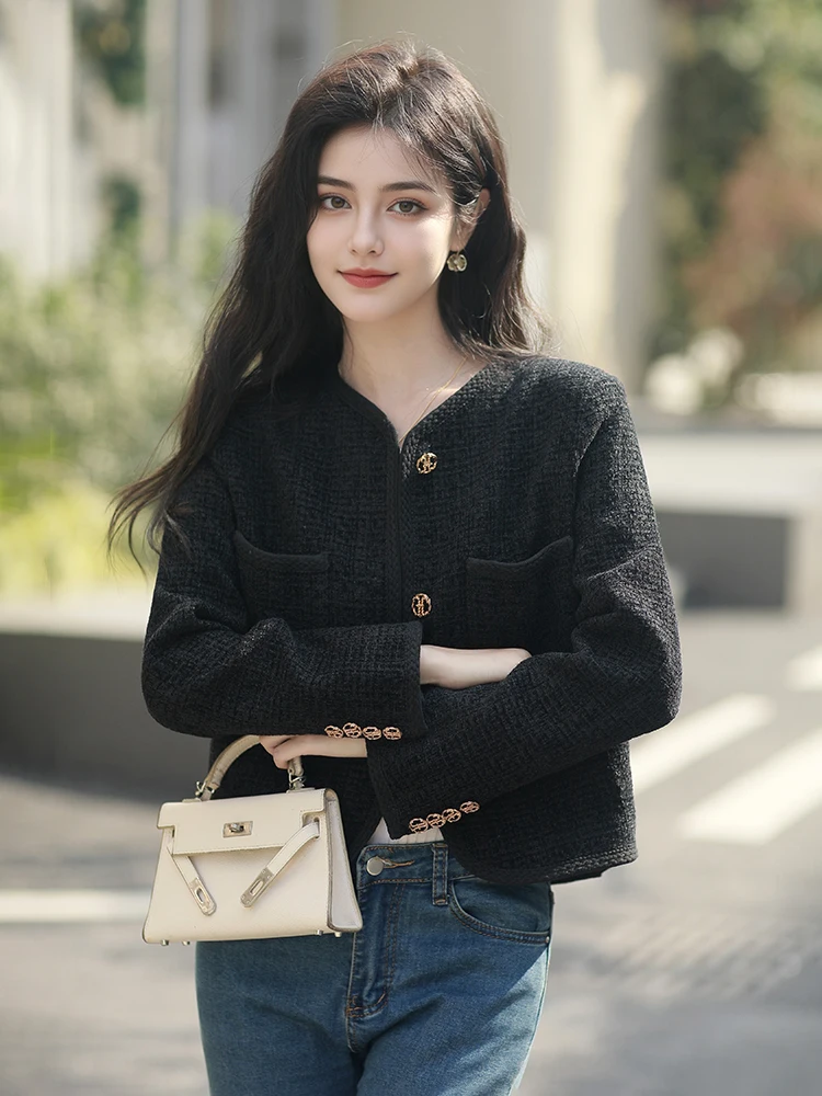 Осенне-зимний изящный шерстяной кардиган Верхняя одежда Французский слей High Sense