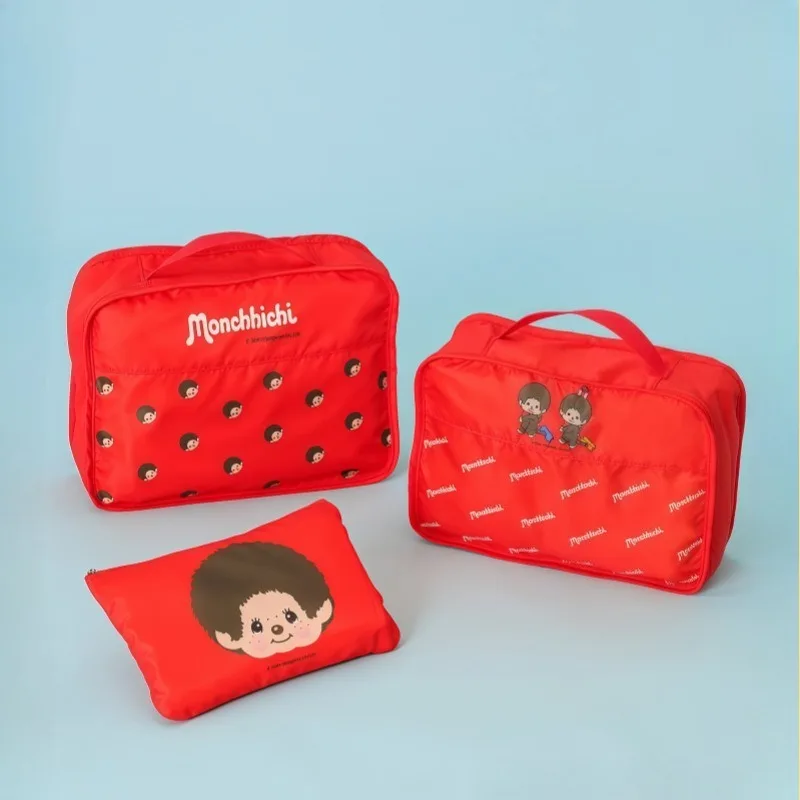 Фото Набор из 3-х сумок Monchhichi: портативные дорожные сумки для хранения одежды и одеял, органайзеры, подарочная упаковка №1