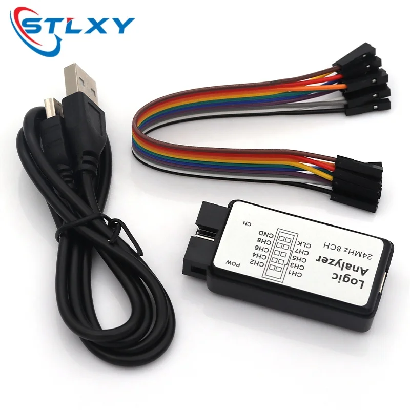 Фото Логический анализатор Stlxy USB, мини-анализатор, микроконтроллер, инструмент для отладки ARM FPGA, выборка 24 м, 8 каналов №1