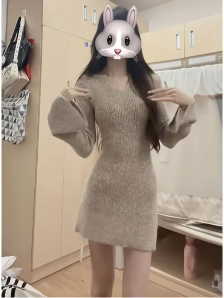 Korean Series Atmosphere Wear Fishing Dating Dress Super Nice Inner wear Base Knit sweater 2024 Autumn