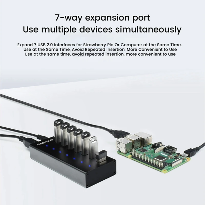 

7-полосный usb-хаб USB 480 мультиинтерфейсный Мбит/с + USB-кабель + шнур питания 5 в 4 а (штепсельная Вилка стандарта США)