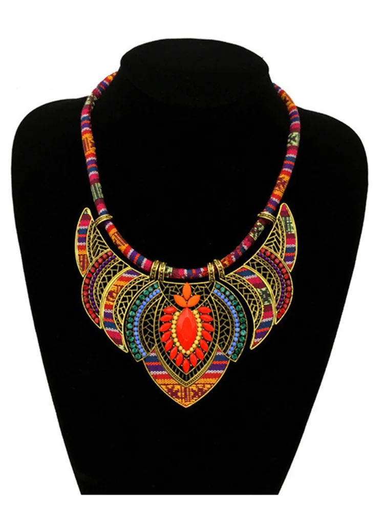 

1Pc Bohemian Jewelry Tribal Choker Costume Necklace Multilayer Boho Stretch Beaded Bracelet Vintage Dangle Earrings Ethnic Style
